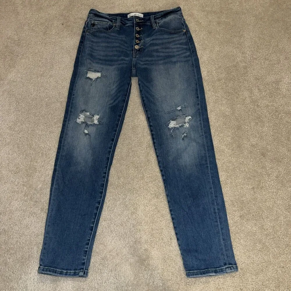 Kancan Jeans Size 9 Distressed Fashion Button Fly 9/28